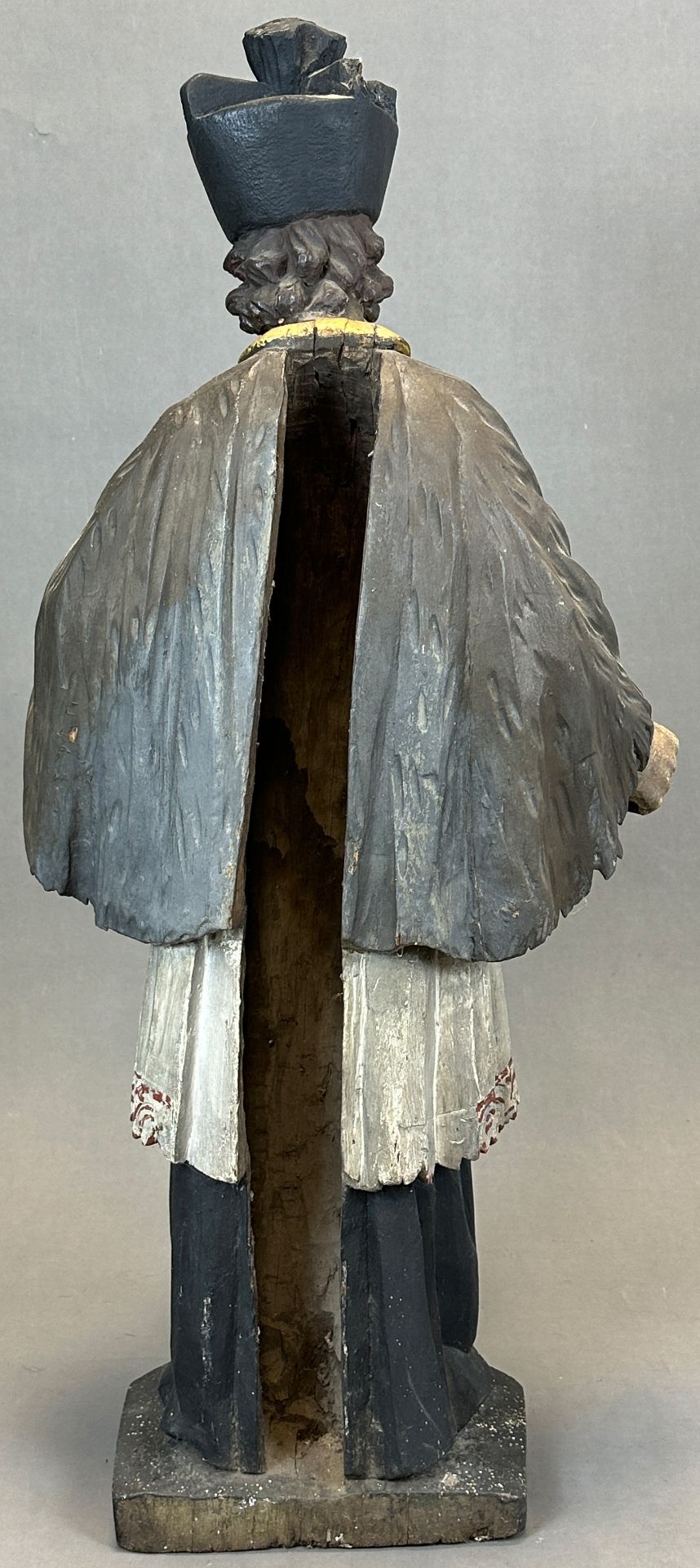 Wooden figure. Nepomuk without attributes. 19th century. Germany. - Image 3 of 14