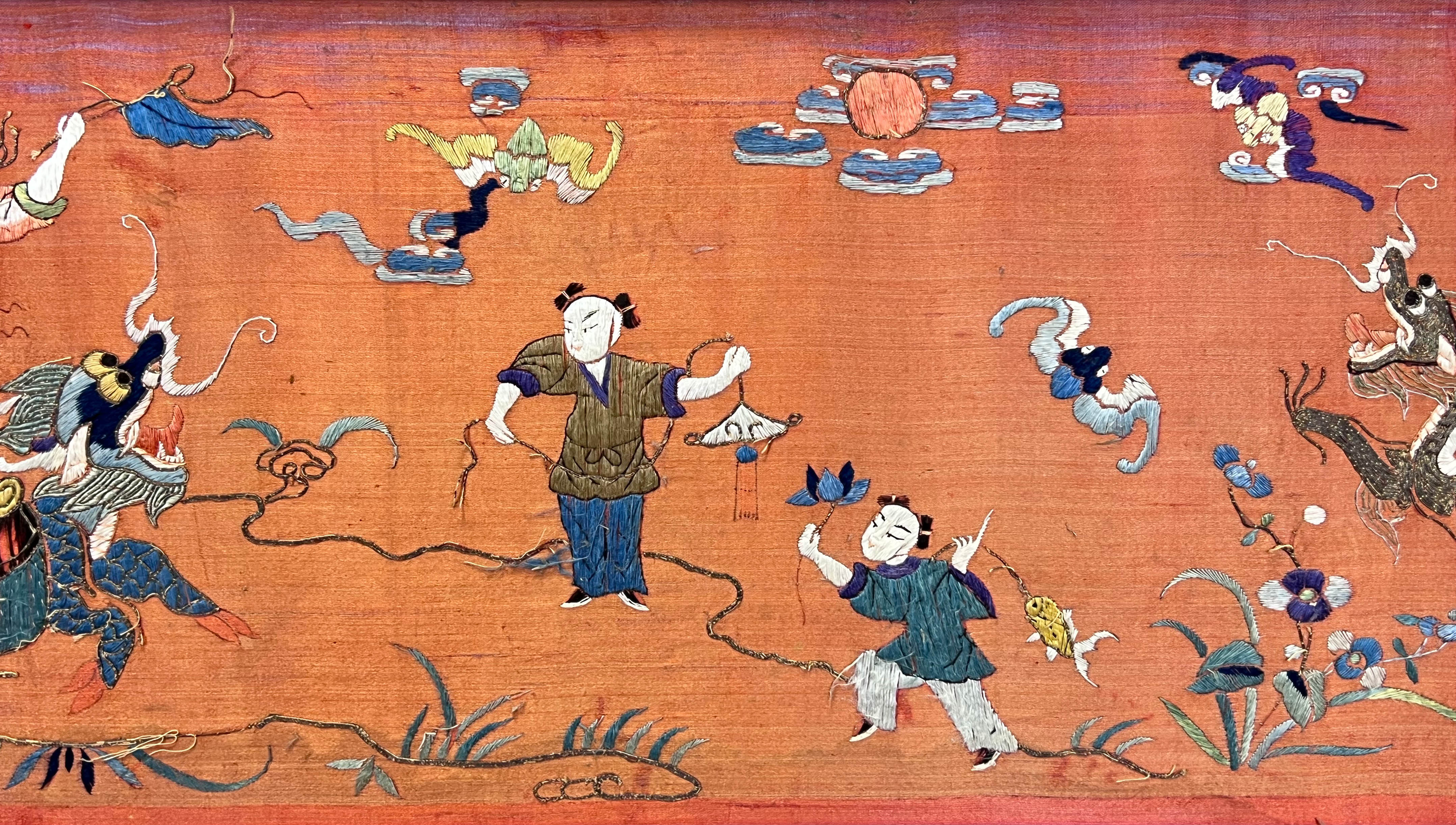 Fine silk embroidery. China. Circa 1910. - Image 5 of 12