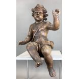 Baroque wooden putto. Early 18th century. Franconia.