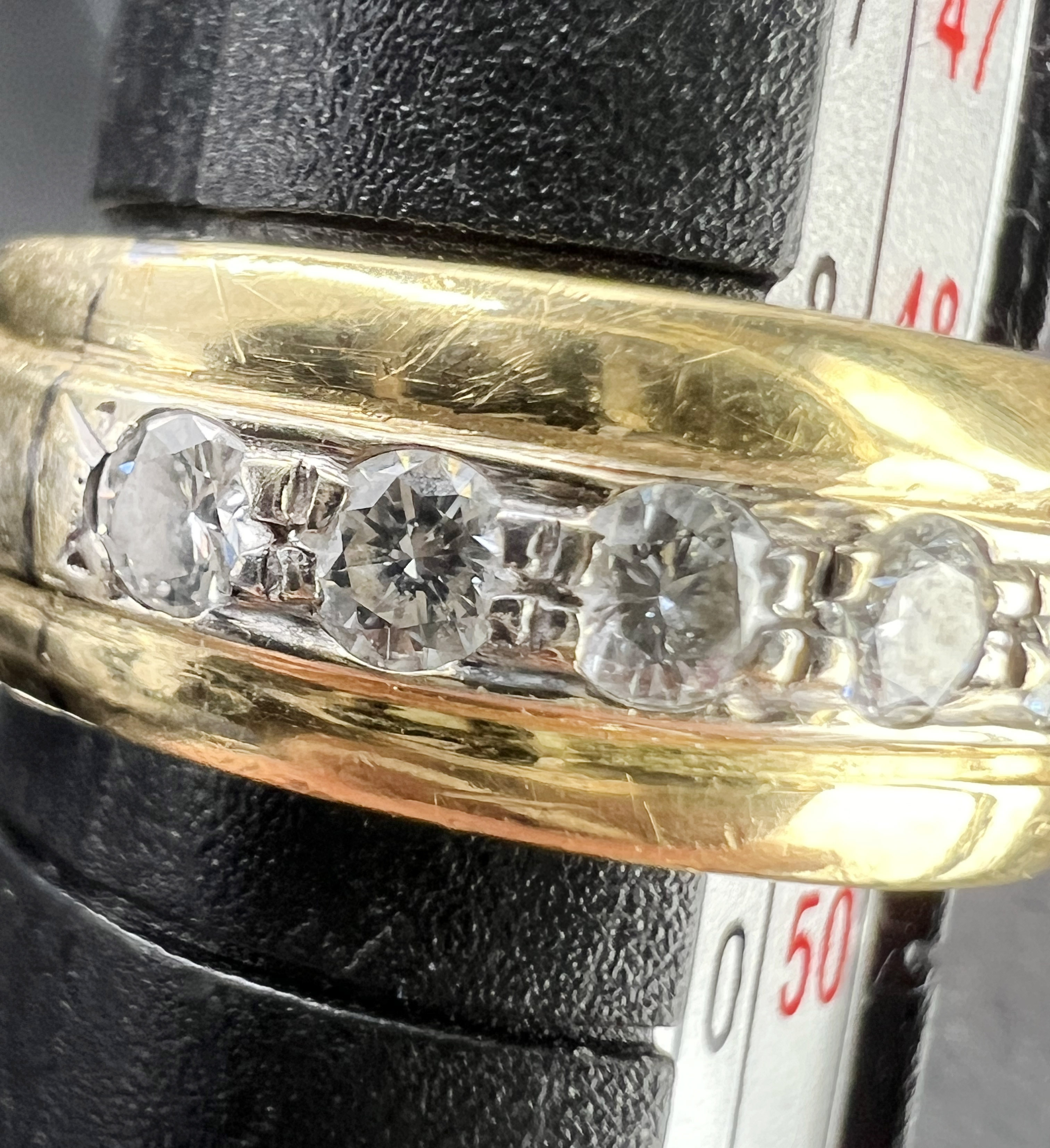 Ladies' ring. 750 yellow gold and white gold with 10 small diamonds. - Image 9 of 10