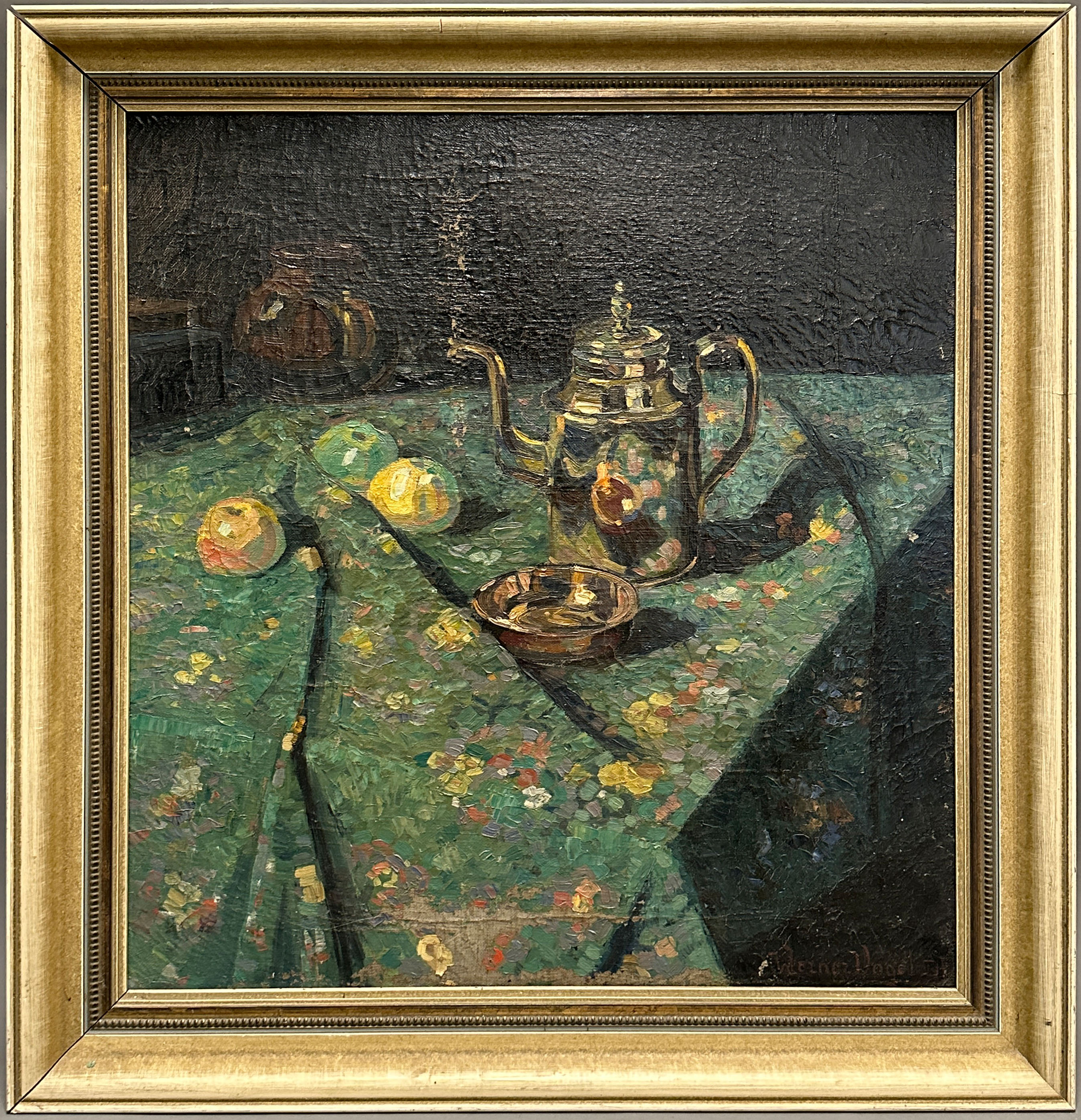 Werner VOGEL (1889 - 1957). Still life with jug and apples. - Image 2 of 12