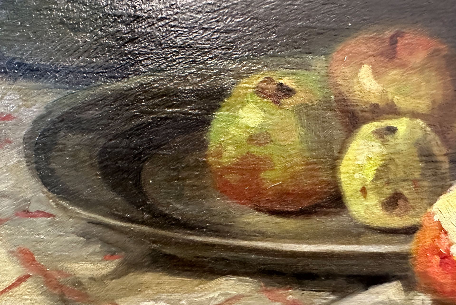 ILLEGIBLY SIGNED (XX). Still life with apples and mushrooms. - Image 10 of 12