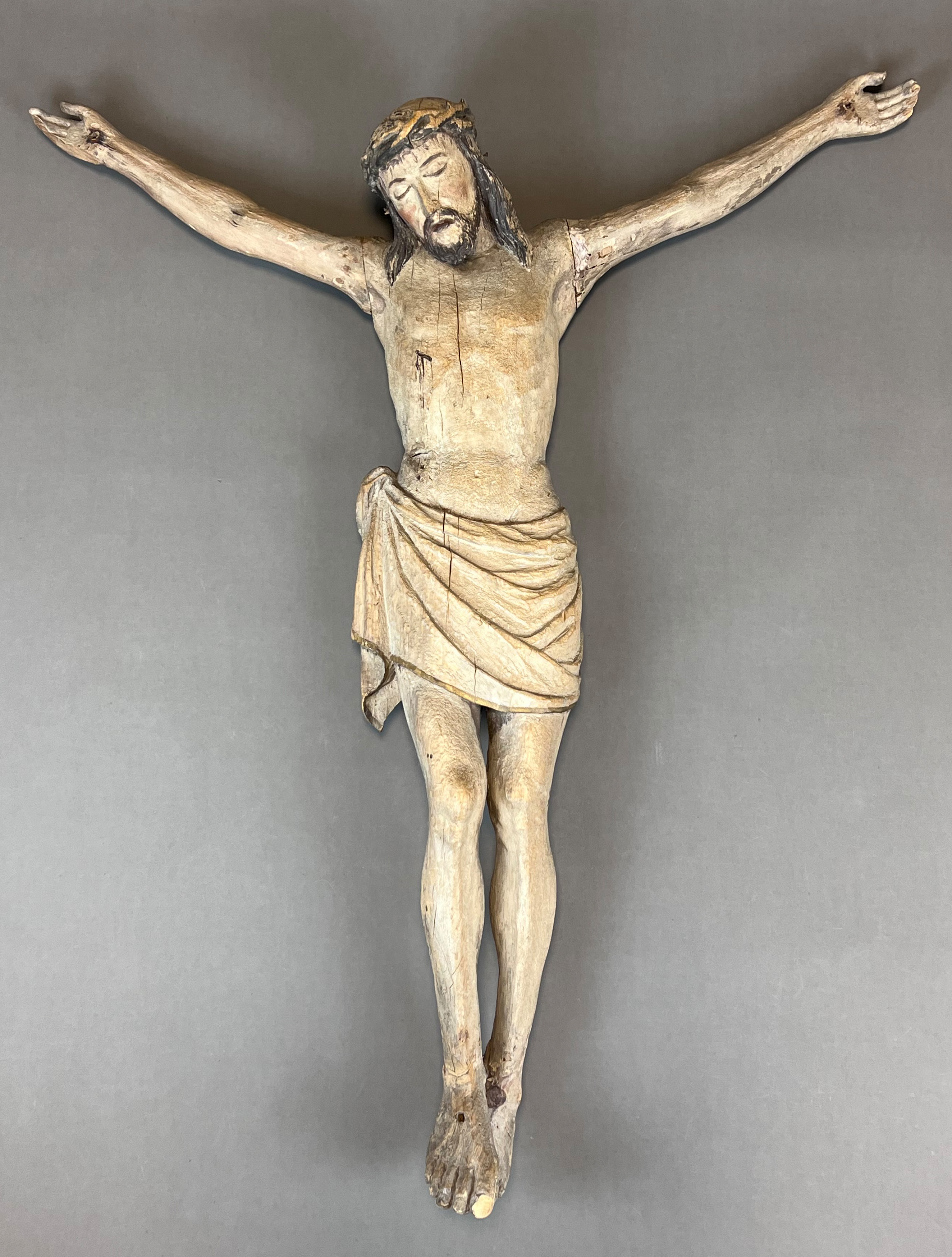 Wooden figure. Crucified Christ. 17th century. South Germany.