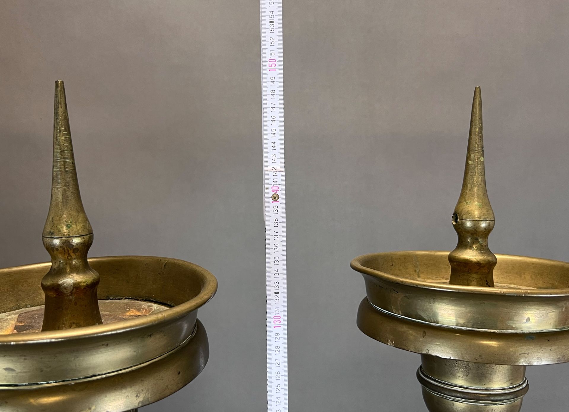 A pair of baroque altar candlesticks. Torches. Brass. - Image 13 of 13