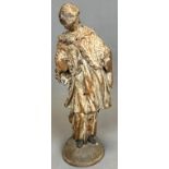 Holzfigur. Hl. Nepomuk. Mitte 16. Jahrhundert. Franken.