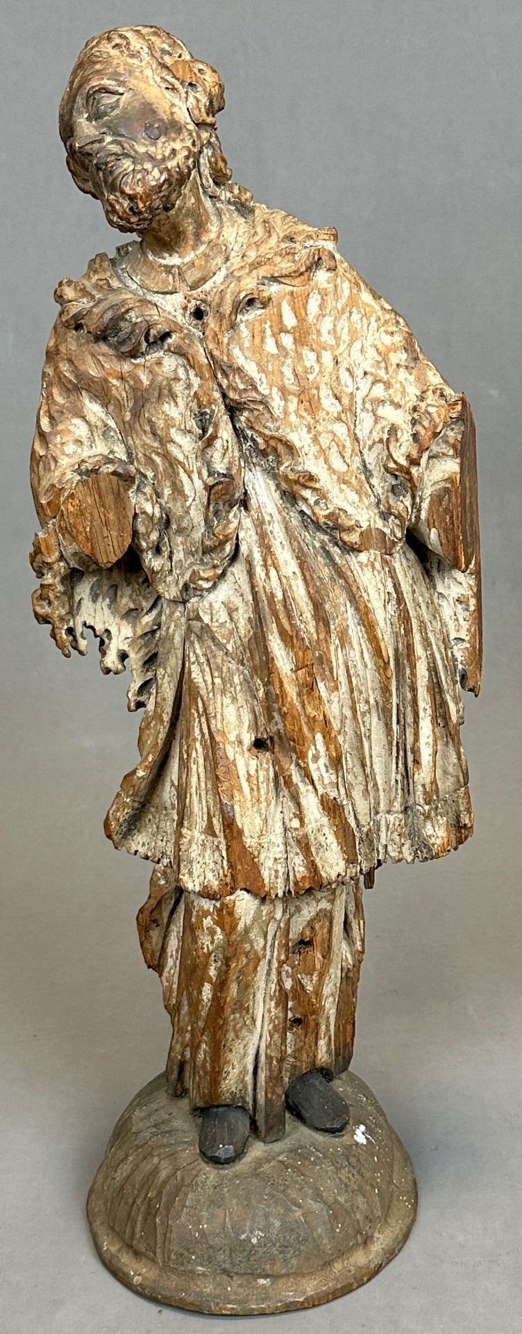 Holzfigur. Hl. Nepomuk. Mitte 16. Jahrhundert. Franken.