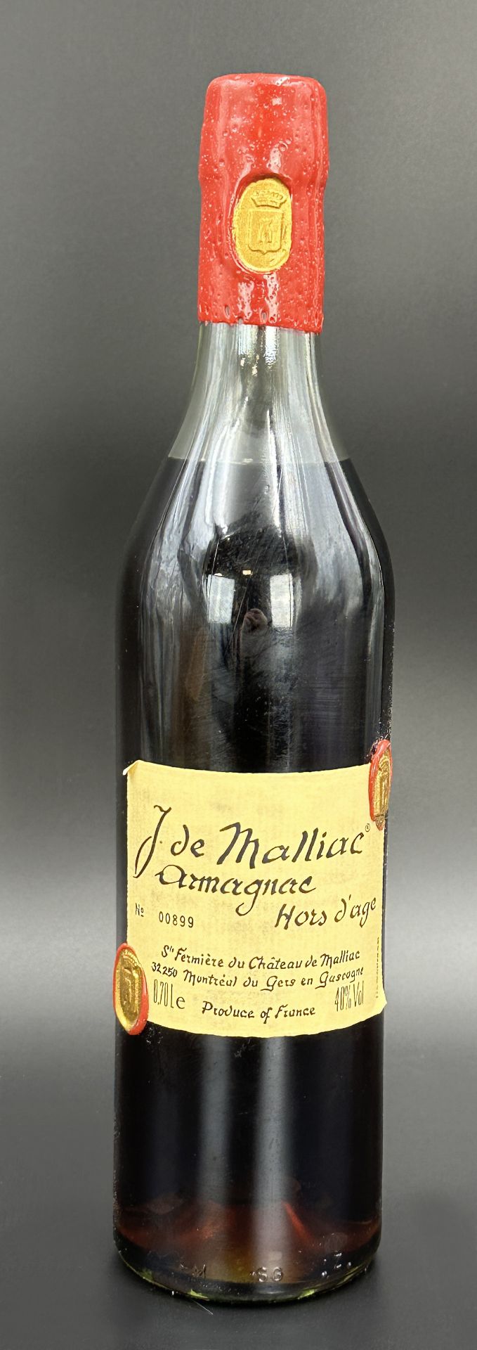 J. de MALLIAC. 1 bottle of Armagnac. Hors dänge. France.