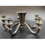 5-flame candlestick. 835 silver. Probably 1st half of the 20th century.