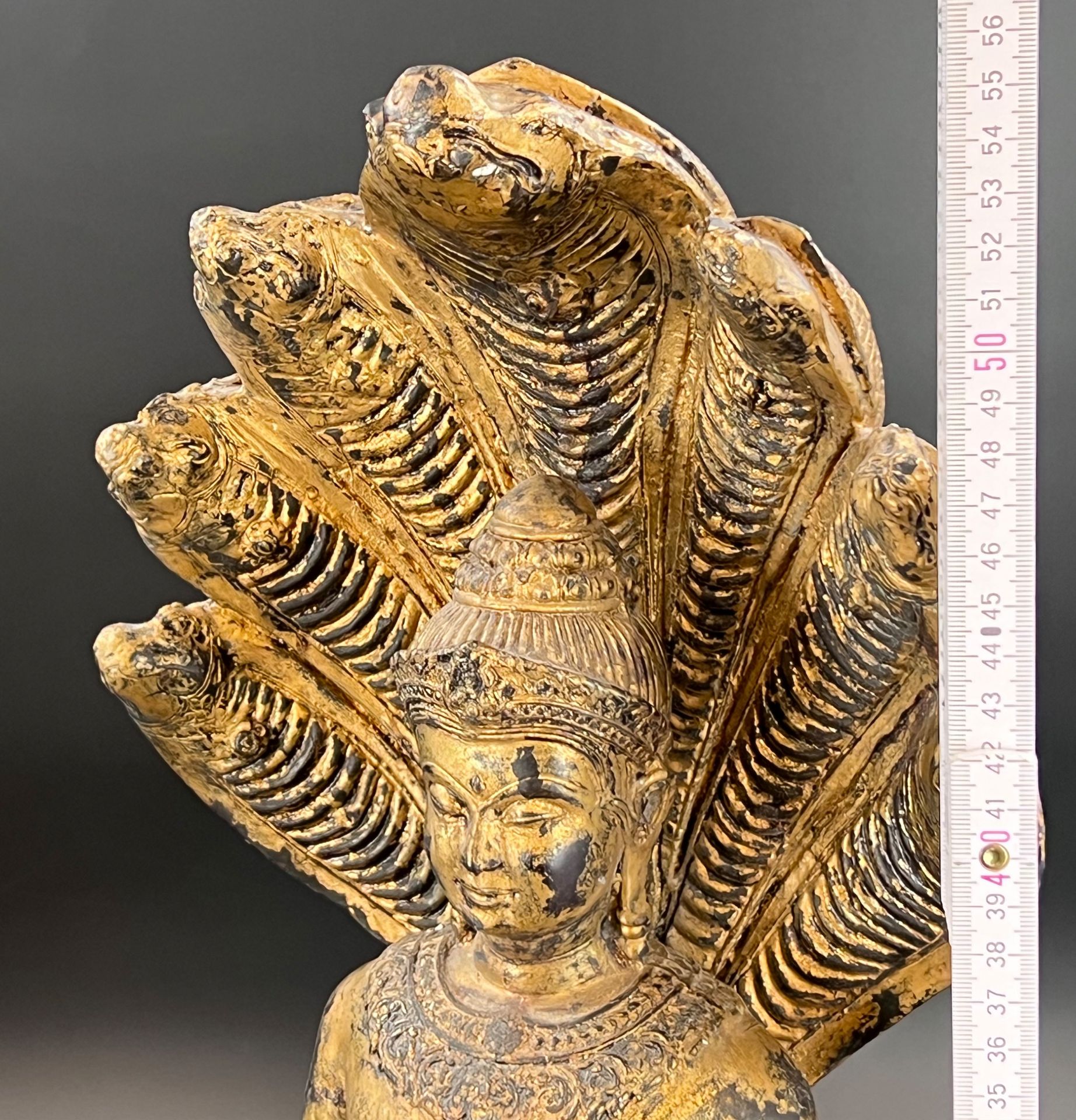 Naga Buddha. Bronze figure. Around 1900. - Image 12 of 13