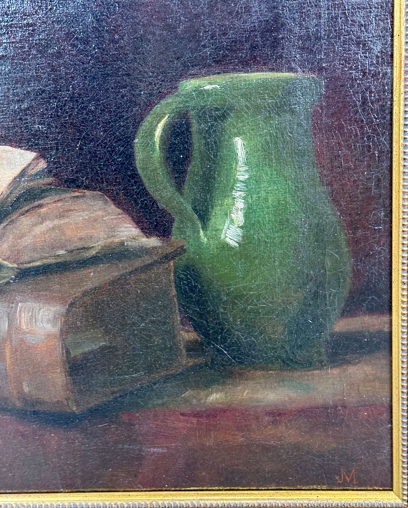 MONOGRAMMIST (XIX - XX). Still life with books, a jug and a candle. - Image 6 of 12