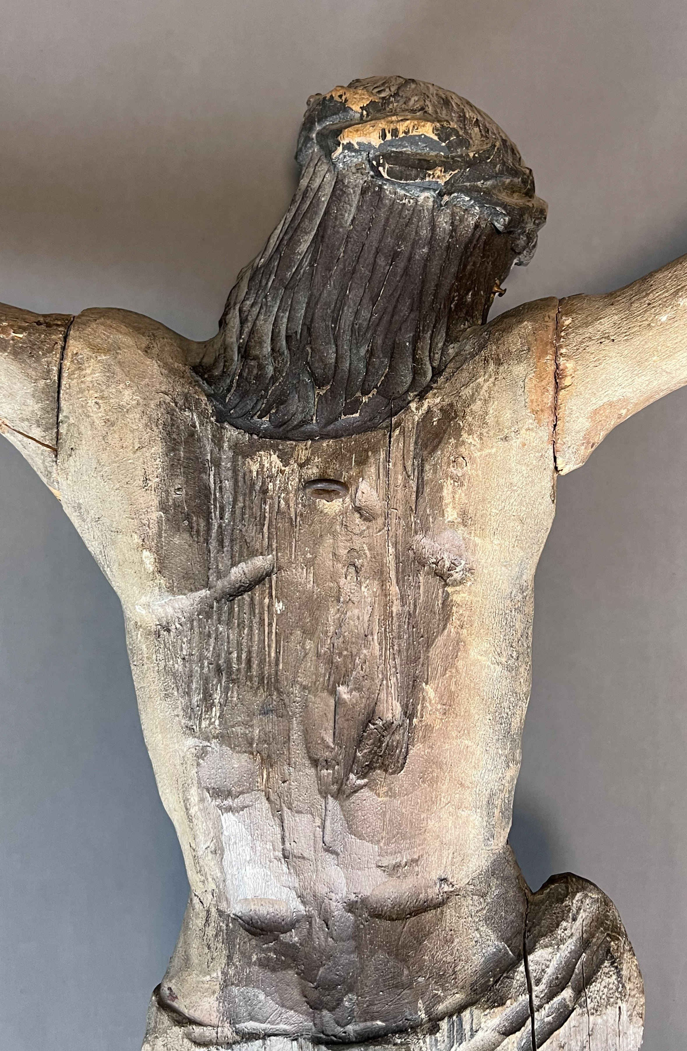 Wooden figure. Crucified Christ. 17th century. South Germany. - Image 13 of 19