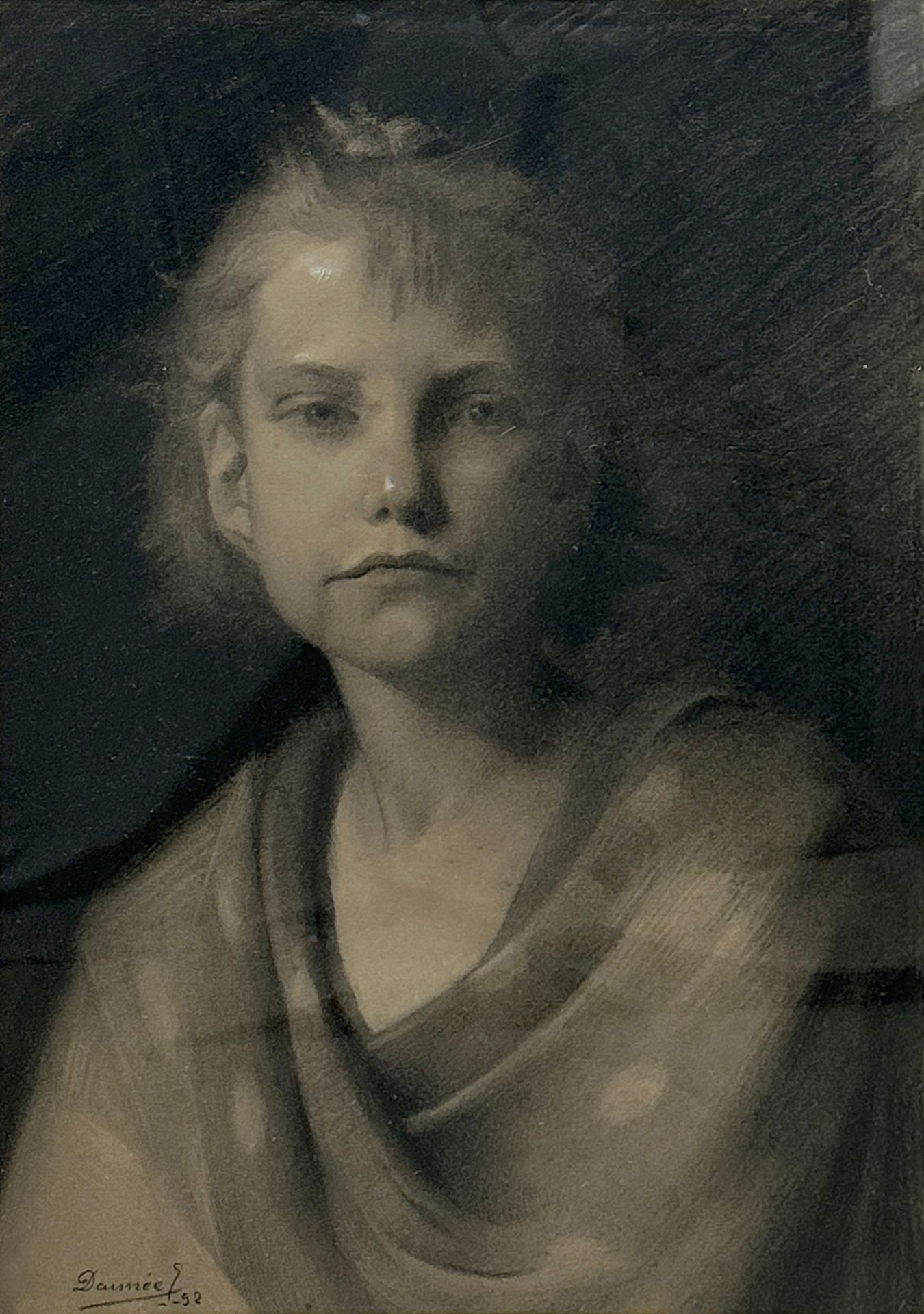 Emile Désiré DAIMEE (1867 - 1956). Portrait of a girl. 1892.