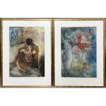 Attributed to Willi SITTE (1921 - 2013). 2 lithographs. "Lovers".