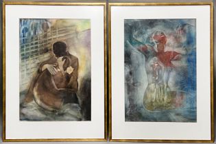 Attributed to Willi SITTE (1921 - 2013). 2 lithographs. "Lovers".