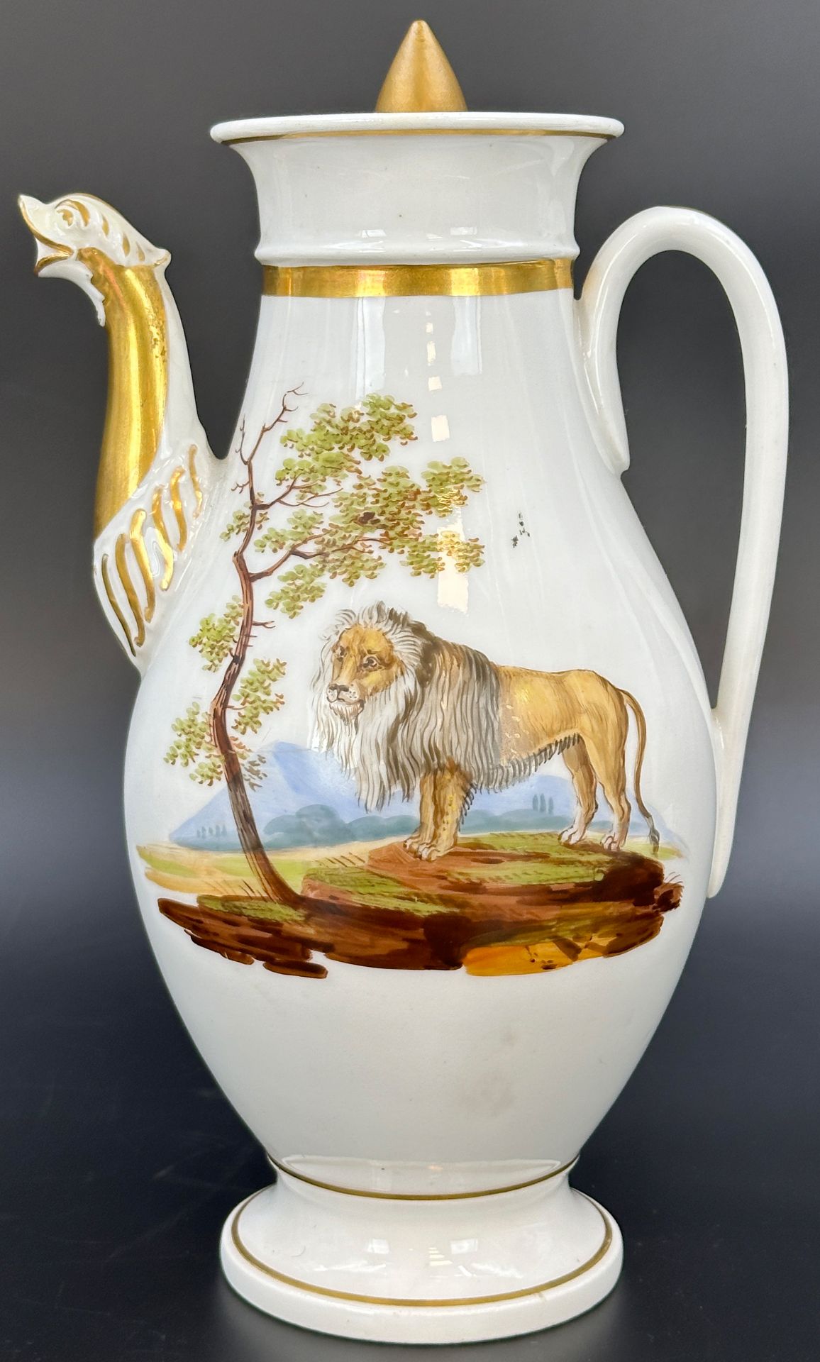 Finely painted Biedermeier coffee pot. Probably France. Around 1850. - Image 3 of 18
