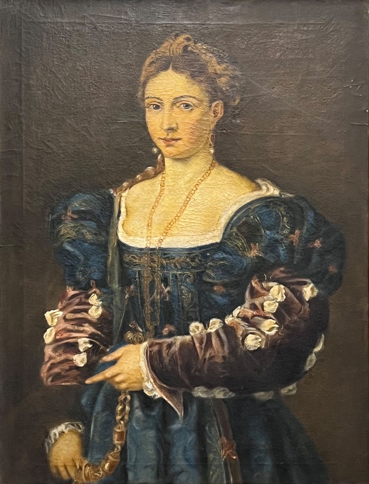 TIZIANO VECELLIO known as TIZIAN (1485 - 1576) Copy after. "La Bella".