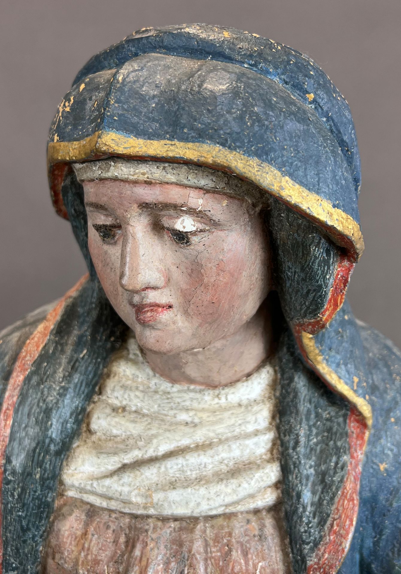 Holzfigur. Hl. Anna mit Maria. Um 1700. Süddeutschland. - Bild 6 aus 13