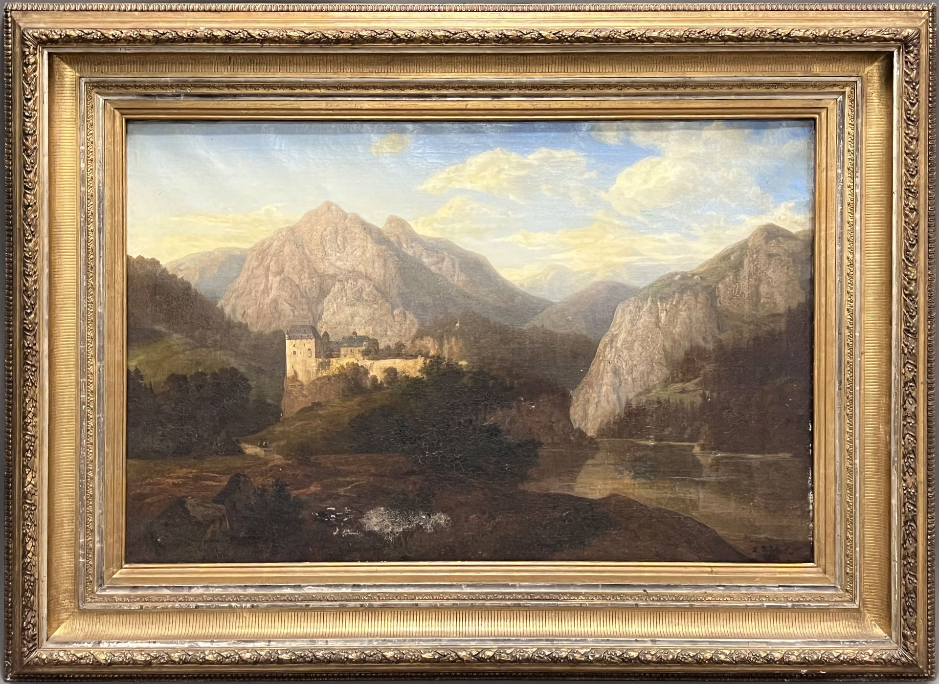 Hugo Eduard VOLCKERT (act.c.1860 - c.1870). View of Rhäzüns Castle near Chur. Dated 1866. - Image 2 of 30