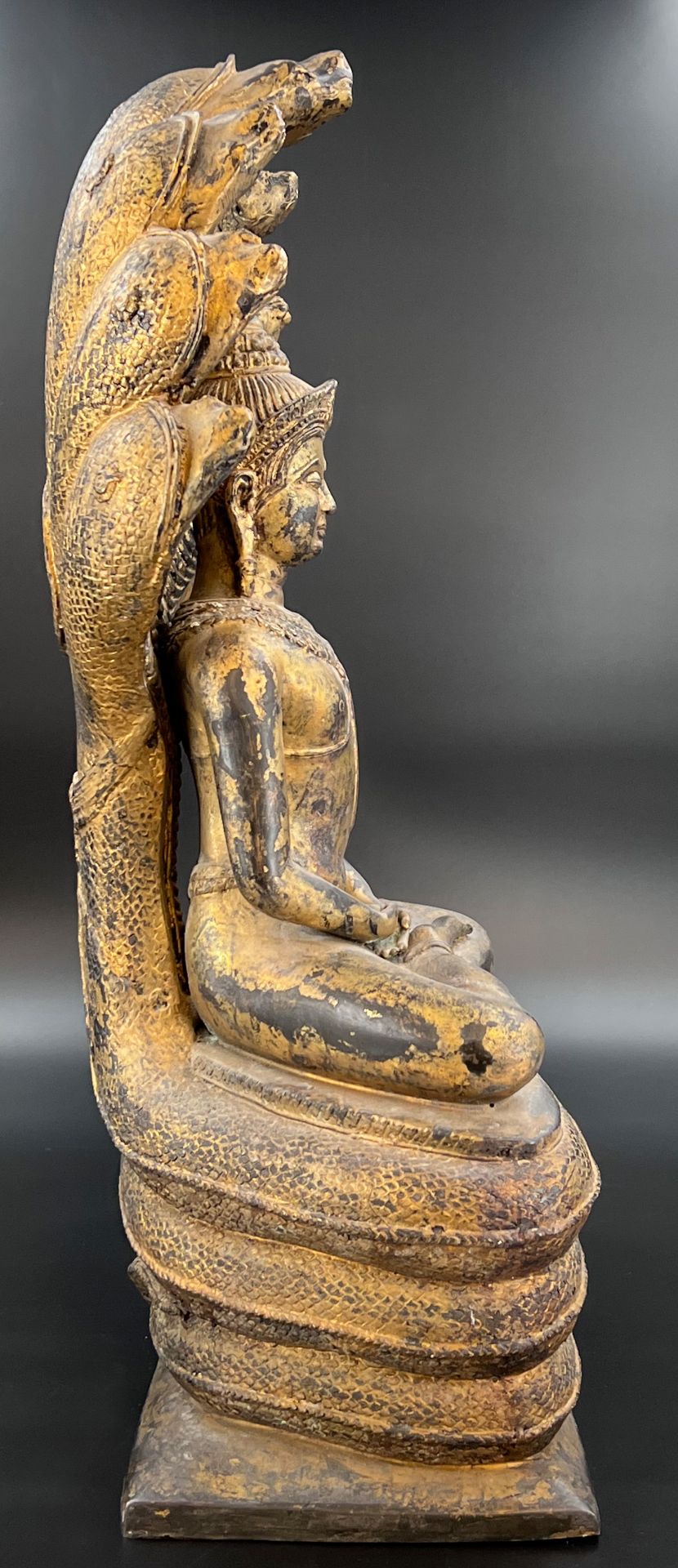Naga Buddha. Bronzefigur. Um 1900. - Bild 4 aus 13