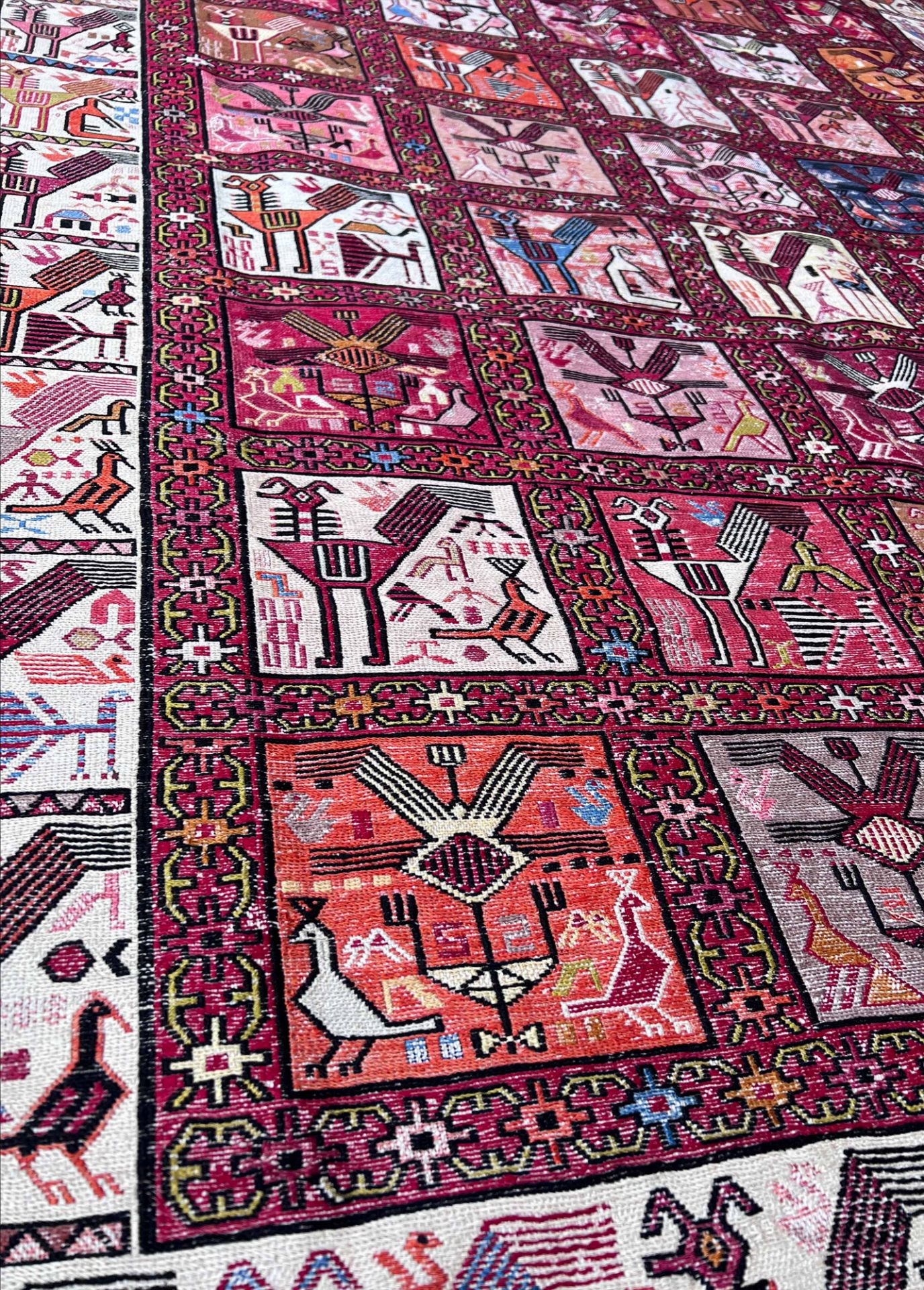 Sumakh. Silk. Oriental carpet. 2nd half of the 20th century. - Image 13 of 14
