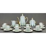 Antique mocha service LIMOGES for 11 persons. France. Art déco.