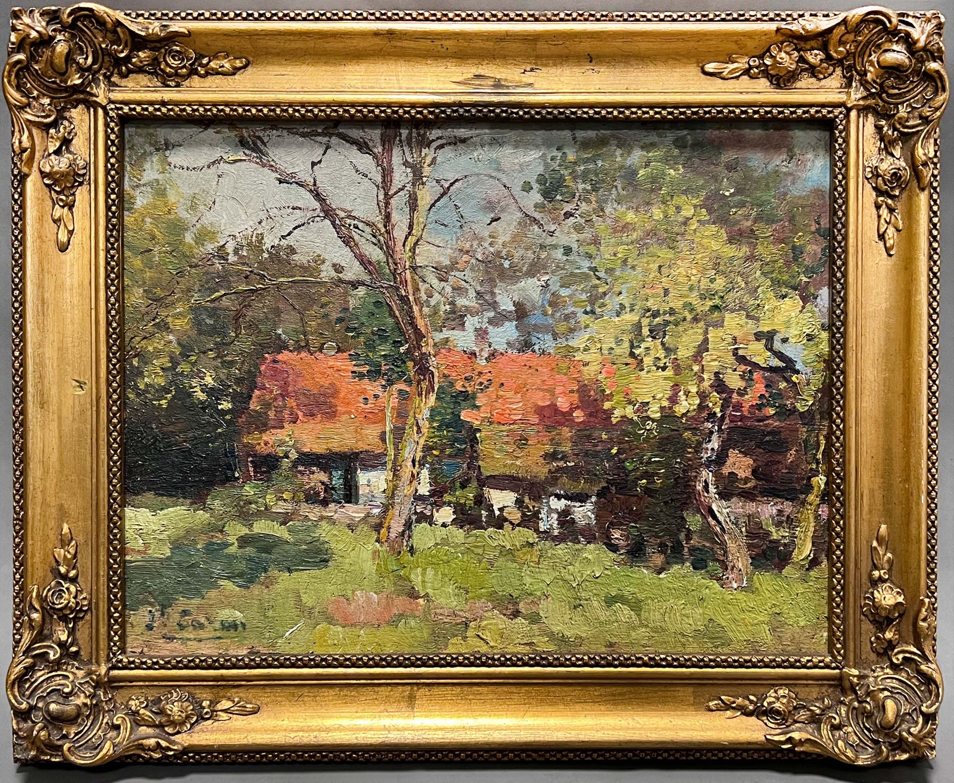 Joseph CARON (1866 - 1944). "Old farmhouse in Zuen". Dated 1915. - Image 2 of 7
