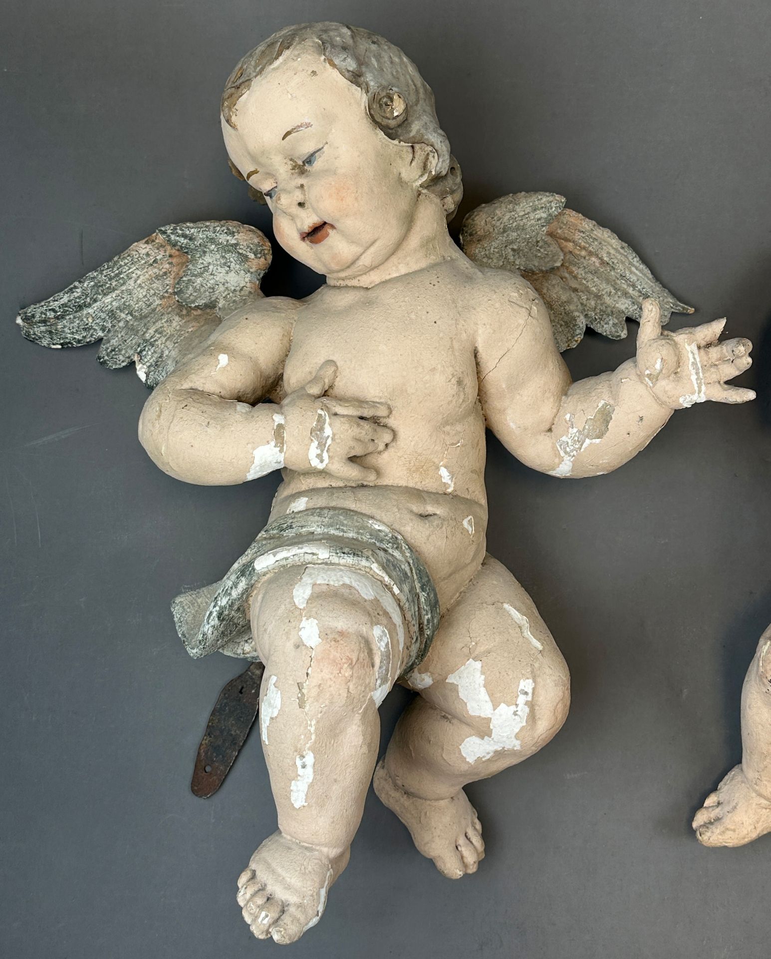 Two baroque putti. Wood. - Image 2 of 20