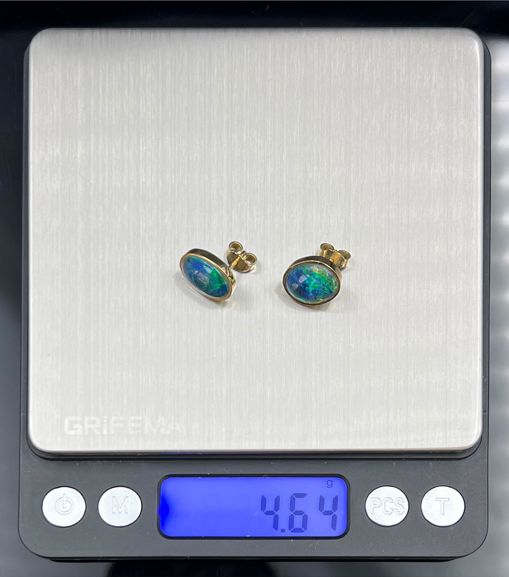 Jewellery set with opal doublets. Yellow gold of various alloys. - Image 12 of 12