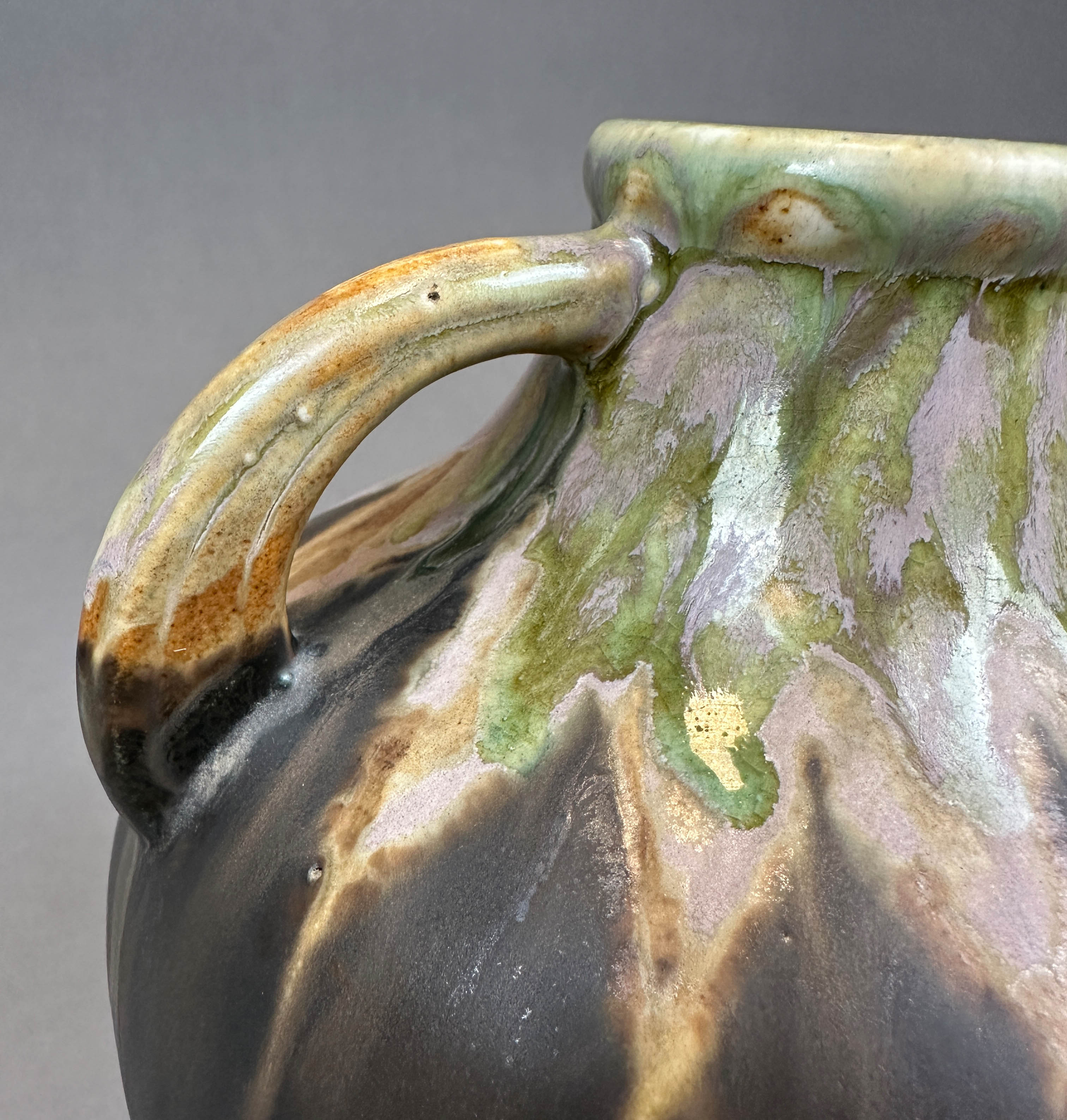 Glazed vase with handle. Art Nouveau. Around 1915. - Image 7 of 9