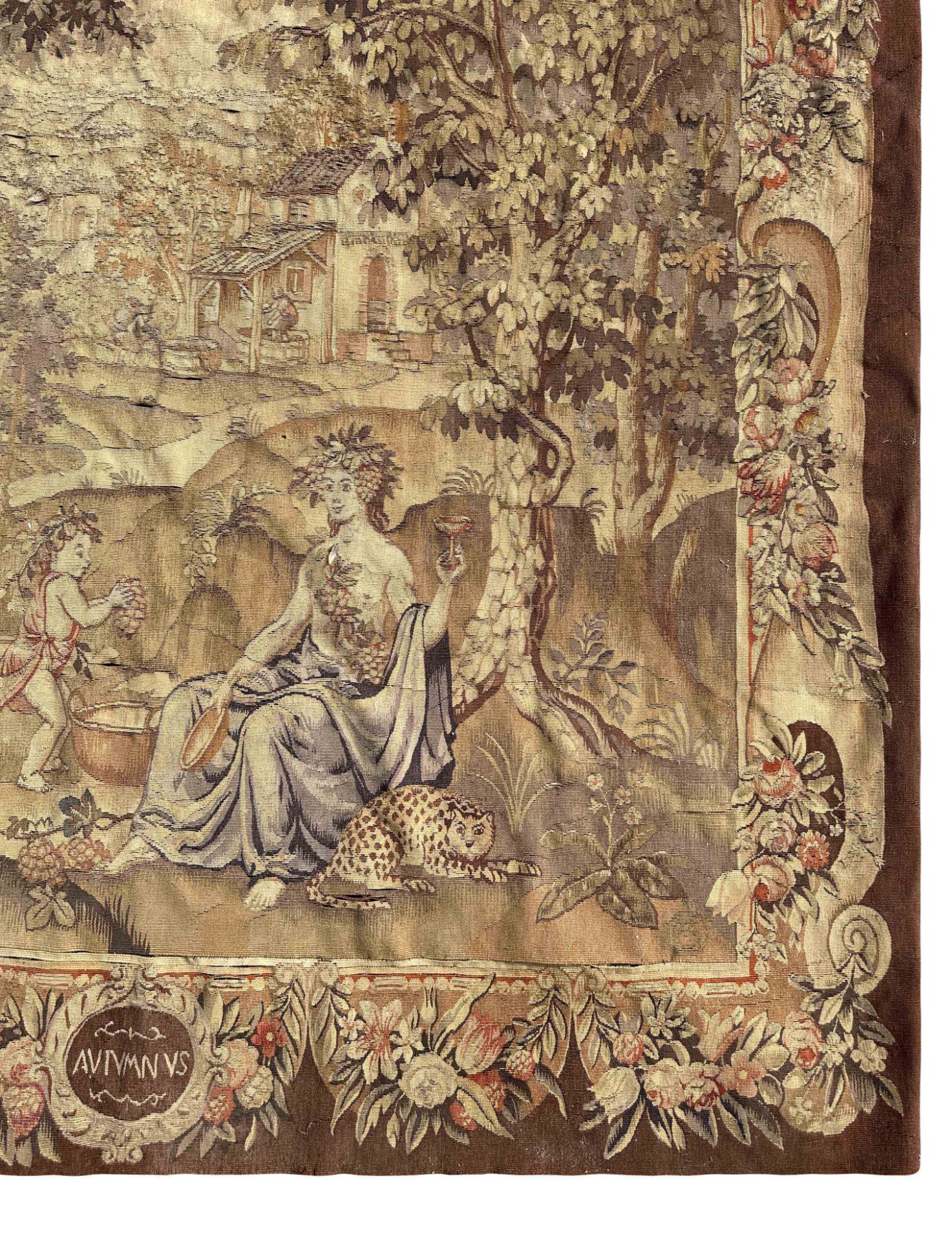 Tapestry. 19th century. Youthful Bacchus. - Image 3 of 12