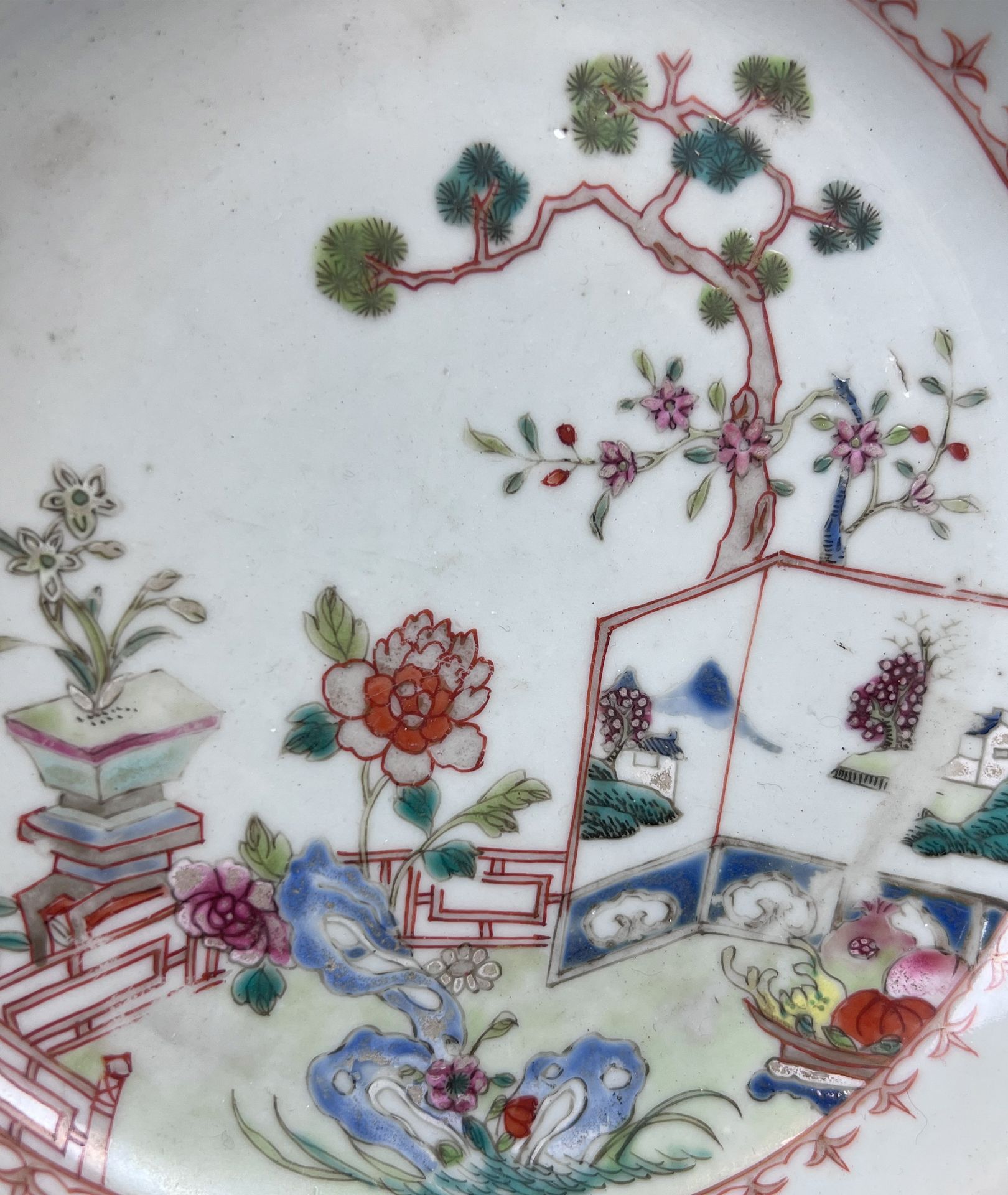 Three plates. China. Famille rose. 19th century. - Image 3 of 17