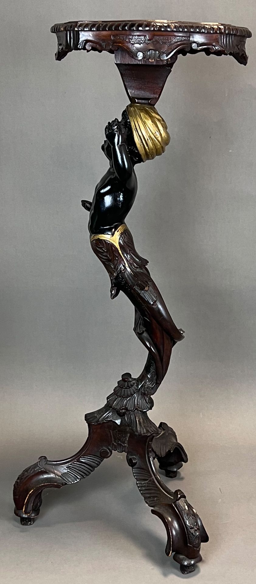Blackamoor torch stand. Wood. Late 19th century. - Image 4 of 13