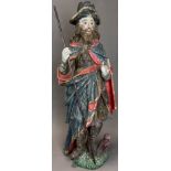 Holzfigur. Hl. Petrus Claver Apostel der Neger. 17. Jahrhundert. Flämisch-Brabant.