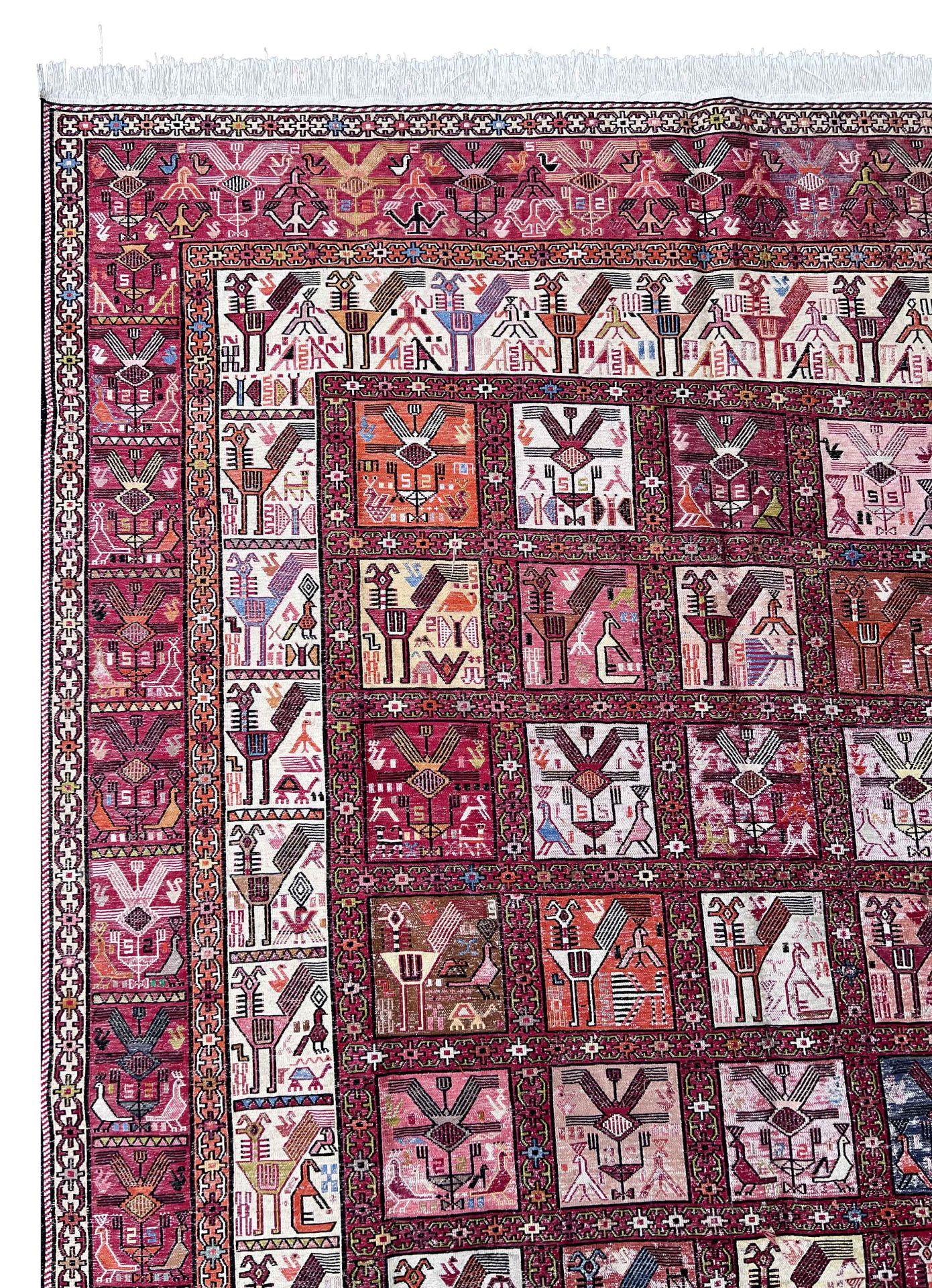 Sumakh. Silk. Oriental carpet. 2nd half of the 20th century. - Image 2 of 14