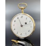 GEBRÜDER KINZIG Neuwied. 750 yellow gold. Important German verge pocket watch. Circa 1800.