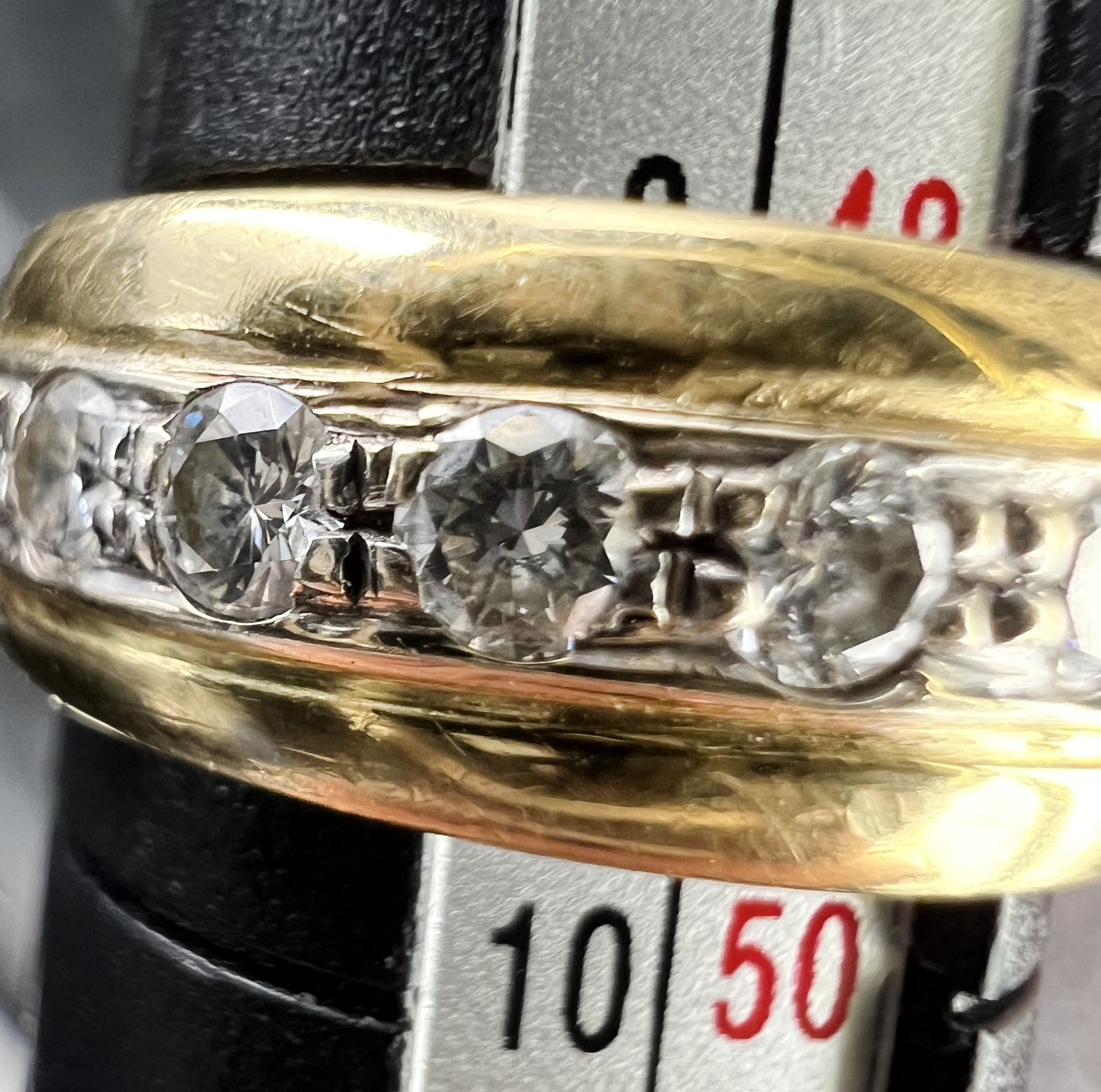 Ladies' ring. 750 yellow gold and white gold with 10 small diamonds. - Image 7 of 10