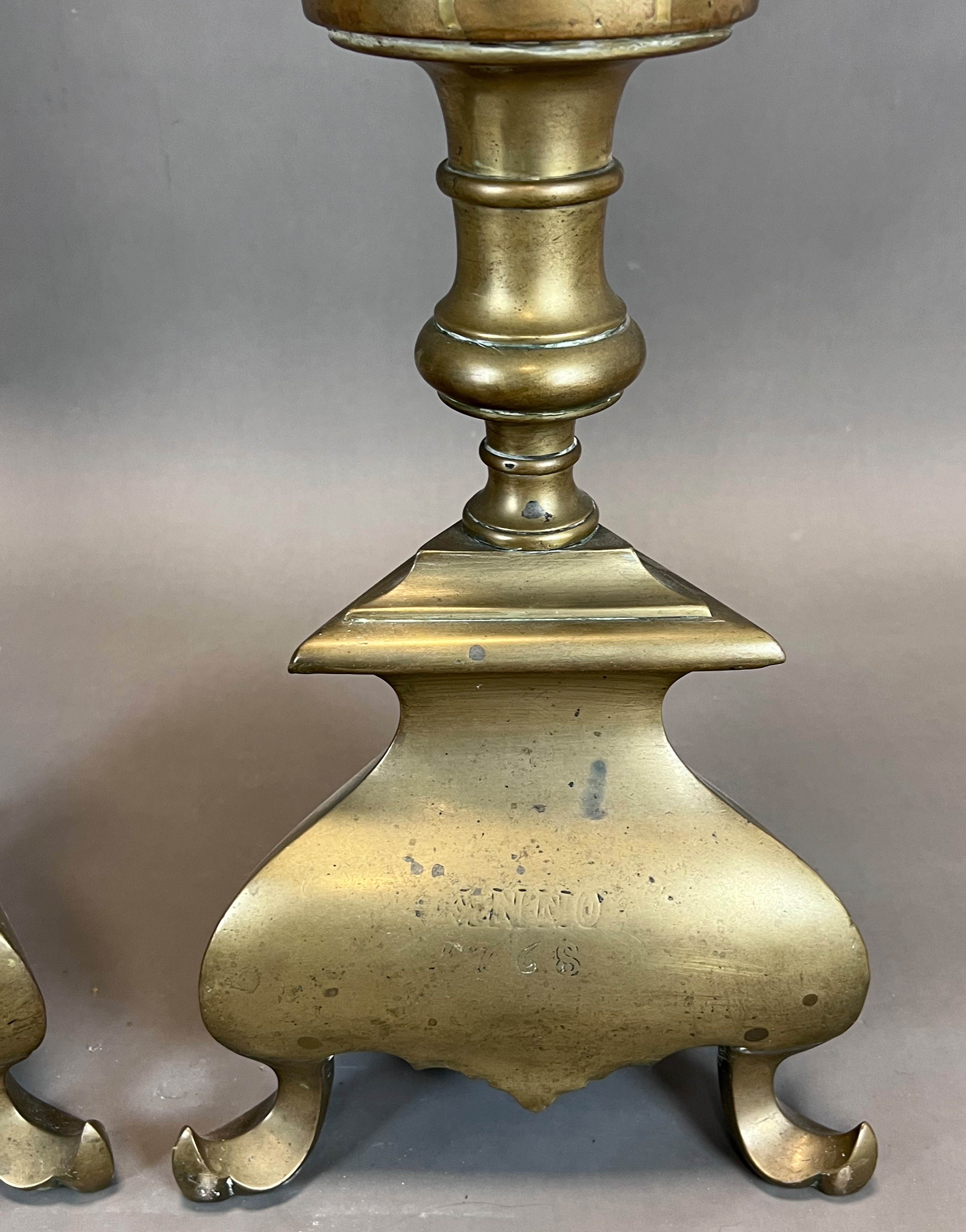 A pair of baroque altar candlesticks. Torches. Brass. - Image 9 of 13