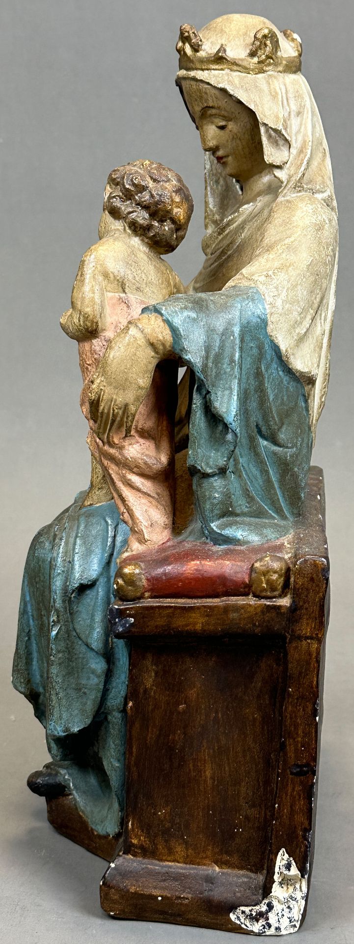 Heiligenfigur. Maria mit Christuskind. Frühes 19. Jahrhundert. Österreich. - Bild 2 aus 7