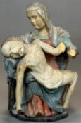 Holzfigur. Marienklage / Pietà. 2. Hälfte 17. Jahrhundert. Niederrhein.