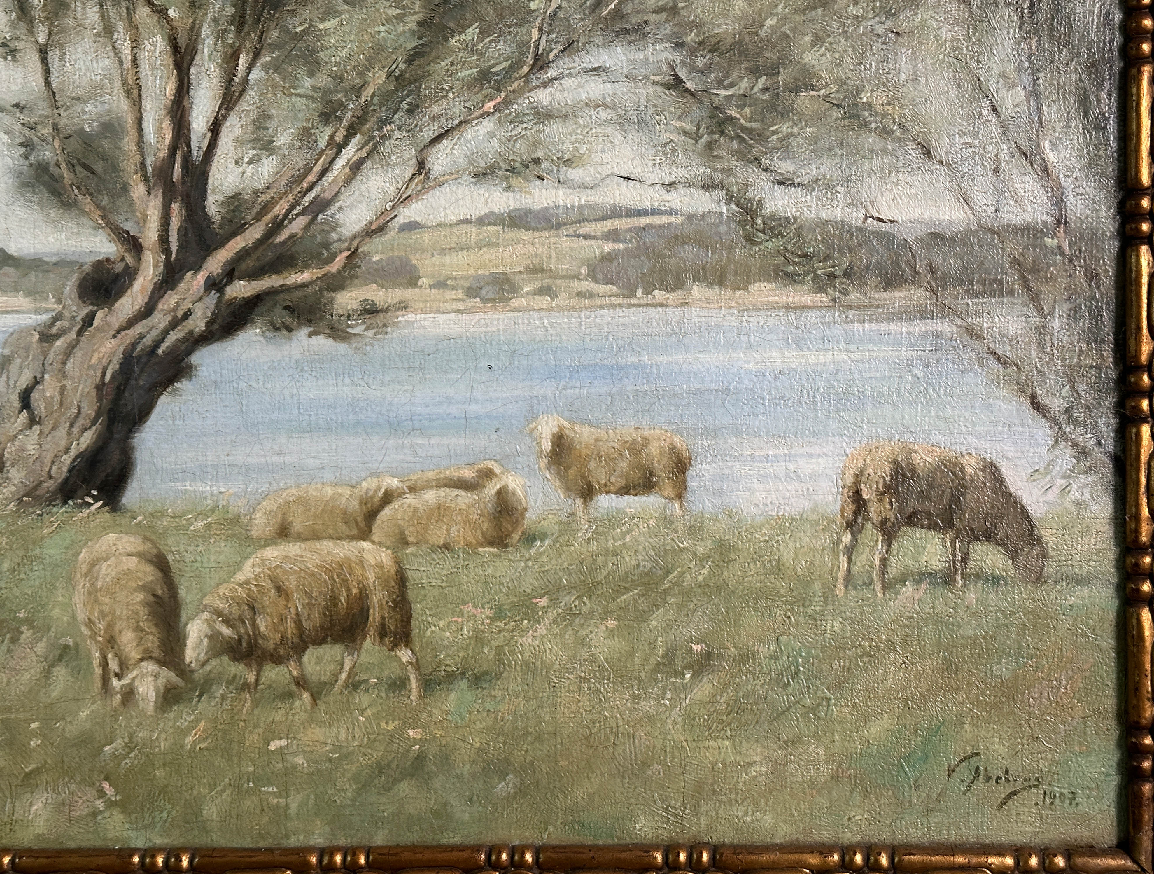 Victor ABELOOS (1881 - 1965). Resting shepherd. Dated 1907. - Image 6 of 15