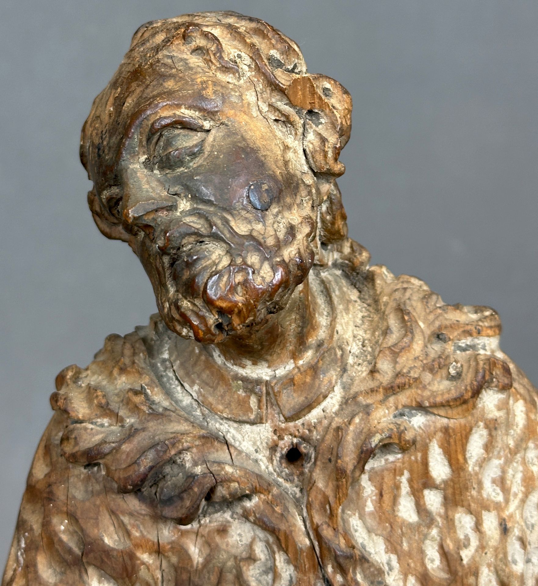 Wooden figure. St Nepomuk. Mid 16th century. Franconia. - Image 8 of 11