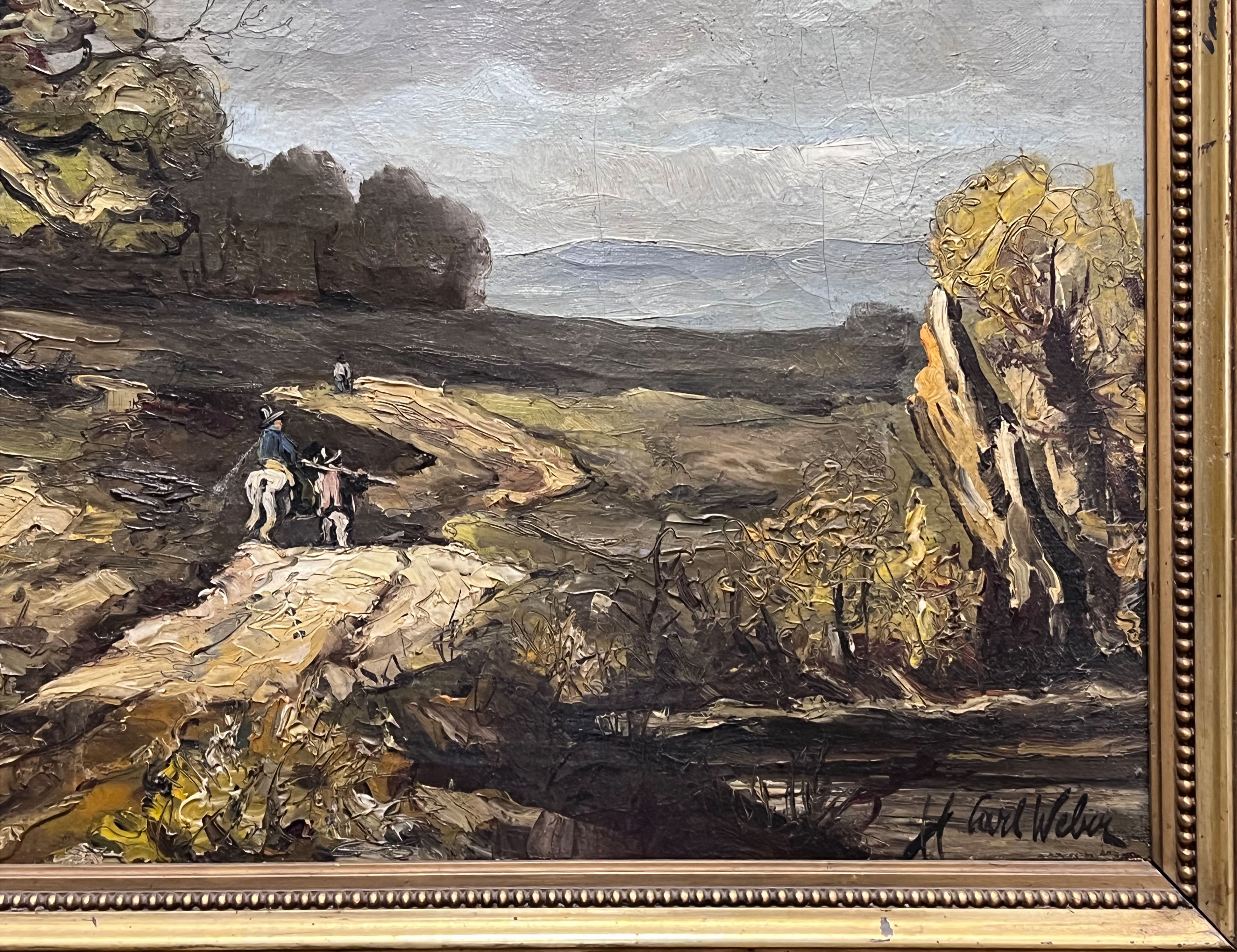 Carl WEBER (XIX). Landscape with trees and figural staffage. - Image 6 of 13