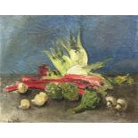 Luc GENOT (XX). Still life with vegetables. Dated 1963.