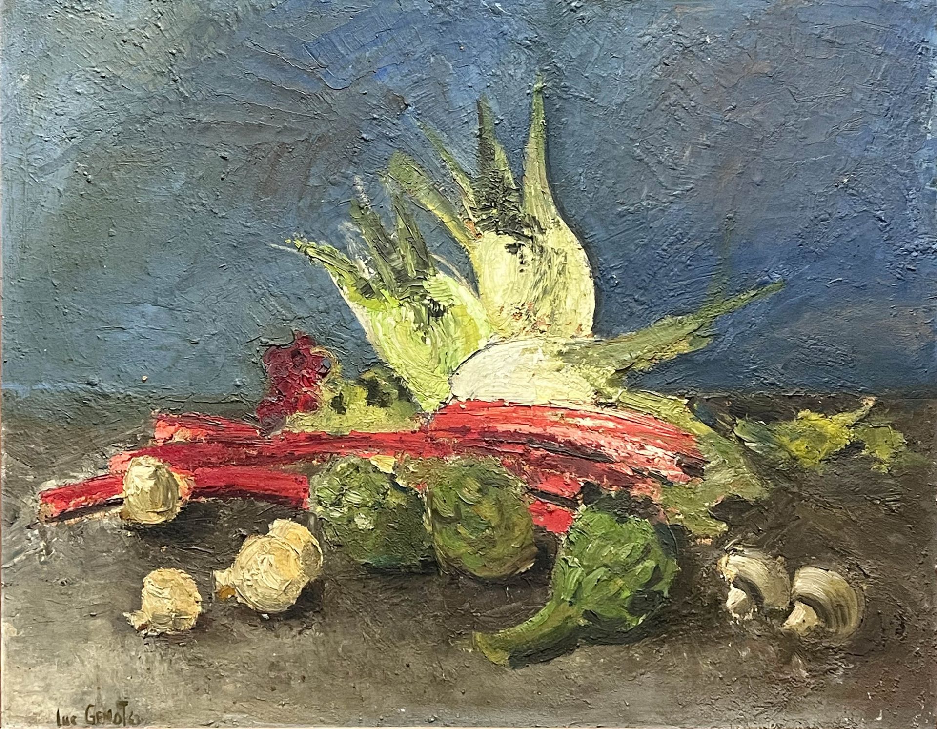 Luc GENOT (XX). Still life with vegetables. Dated 1963.