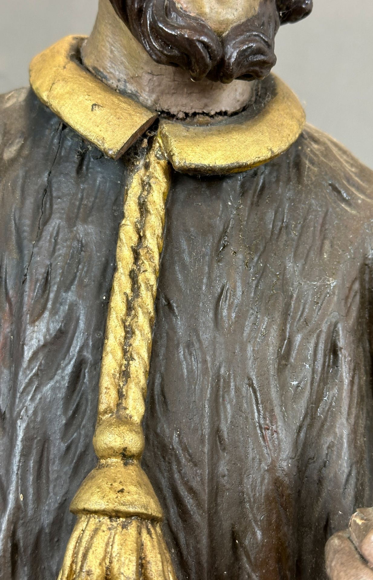 Wooden figure. Nepomuk without attributes. 19th century. Germany. - Image 12 of 14