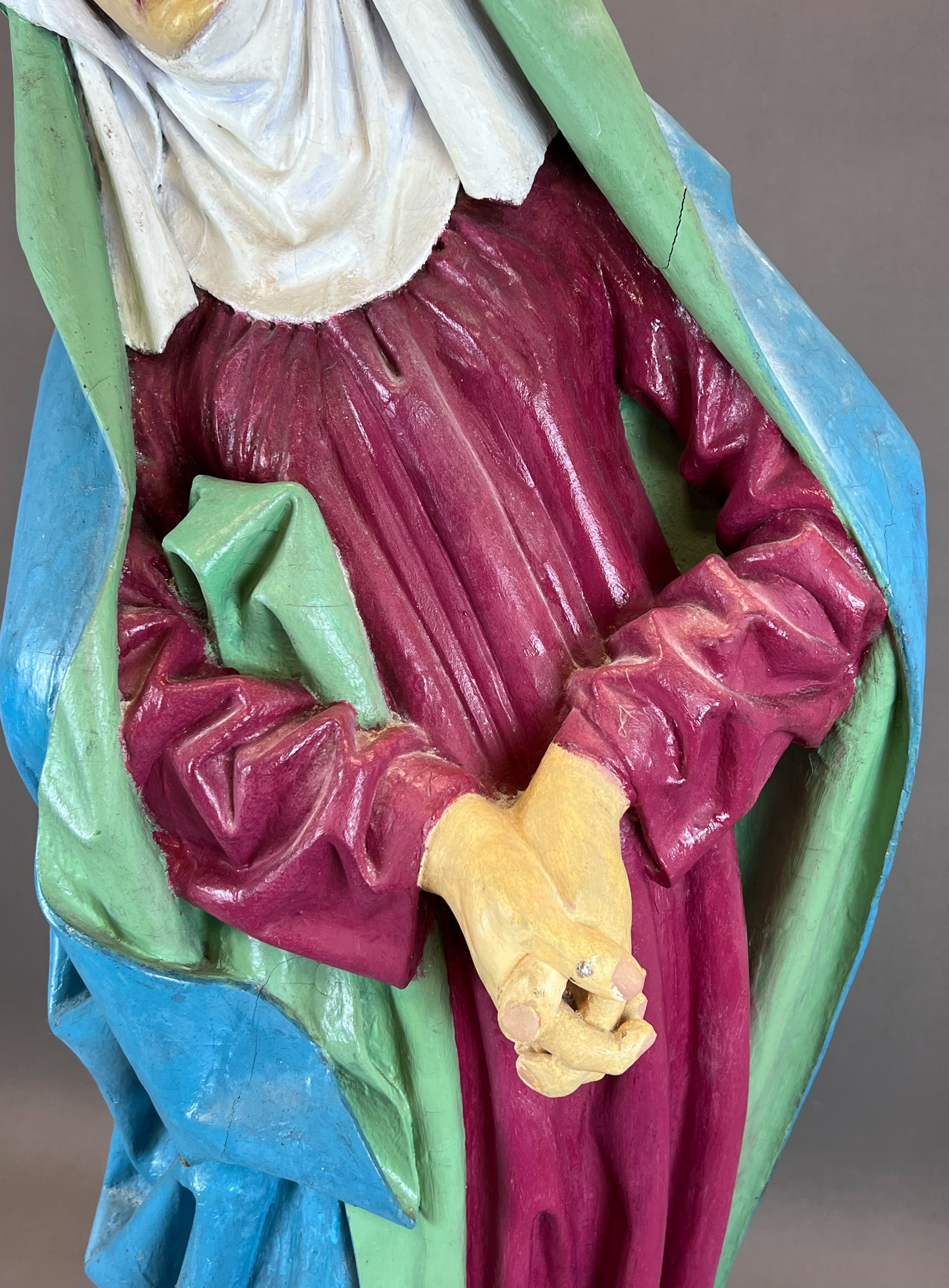 Wooden figure. Madonna. Probably around 1800. Lower Rhine. - Image 6 of 15