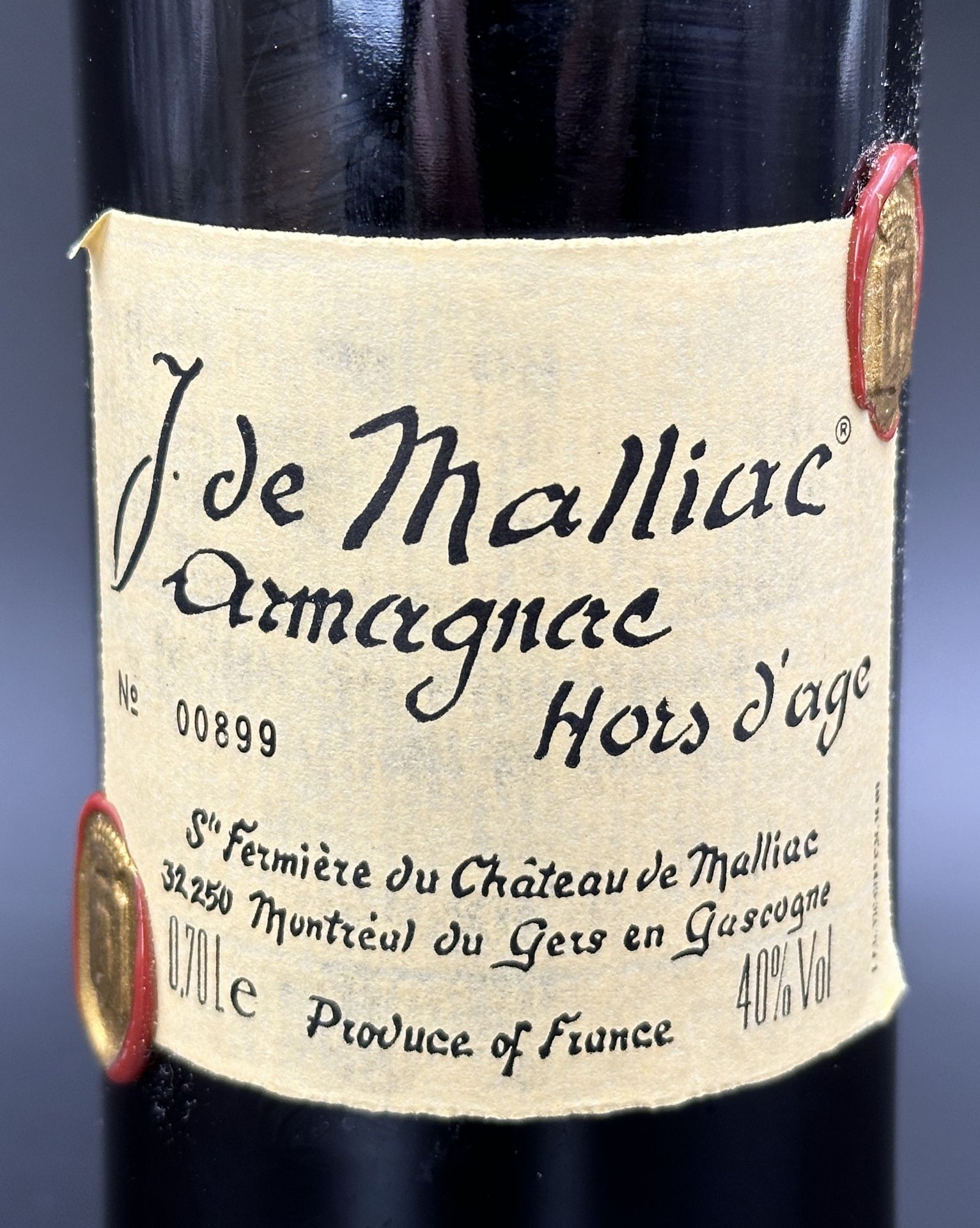 J. de MALLIAC. 1 Flasche Armagnac. Hors dänge. Frankreich. - Bild 7 aus 12