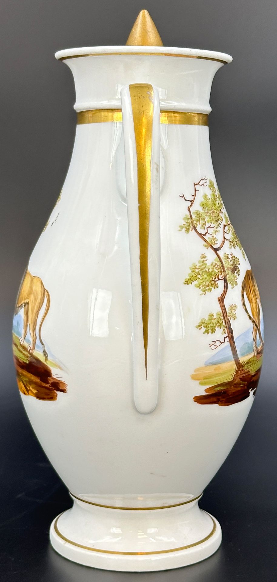 Finely painted Biedermeier coffee pot. Probably France. Around 1850. - Image 4 of 18