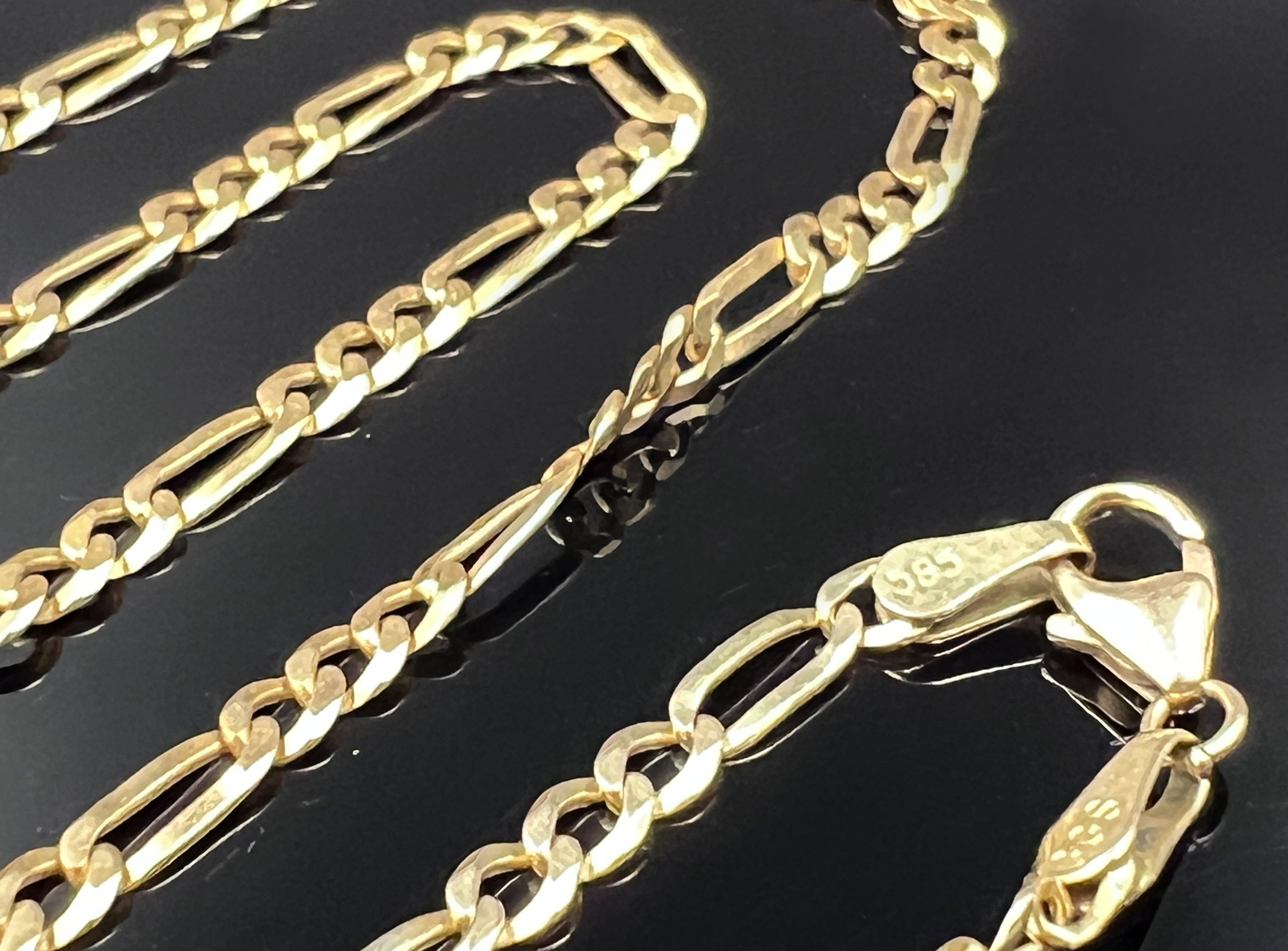 Two chains. 585 yellow gold. 1 bracelet and 1 necklace. - Image 3 of 5