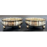 Two bowls with ball feet. 835 silver.
